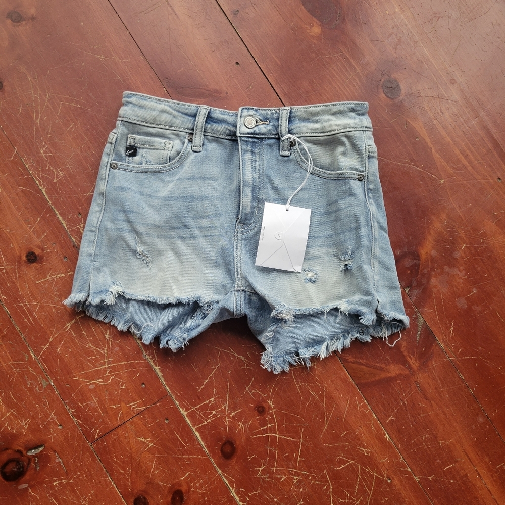Kancan midrise distressed shorts
